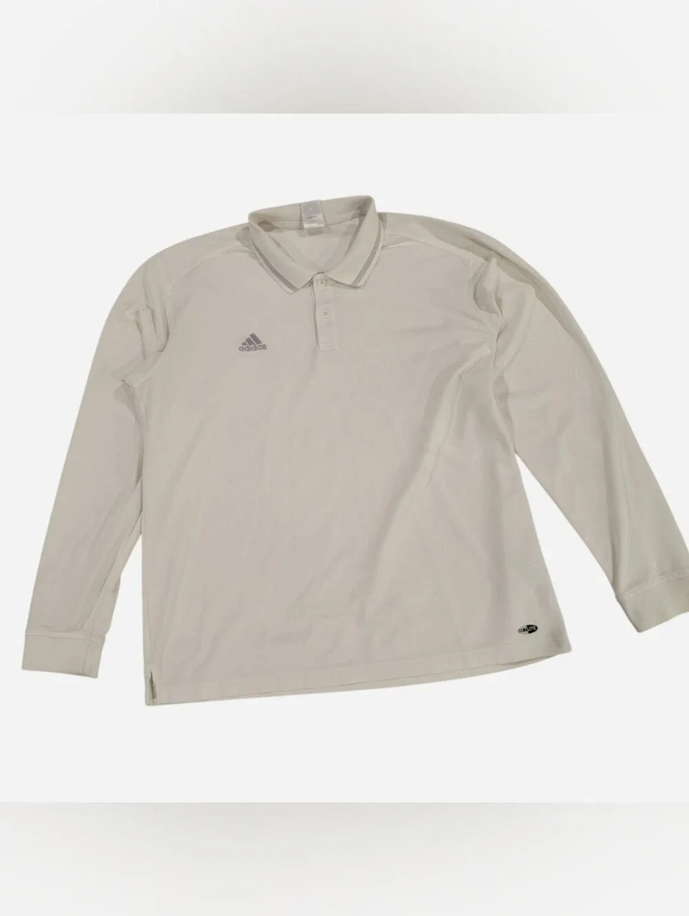 Adidas Men’s Long-Sleeve Polo Shirt in Off-White